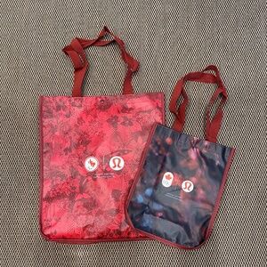 LULULEMON LOT OF TWO ECO FRIENDLY TOTE BAGS SHOPPERS OLYMPIC EDITION